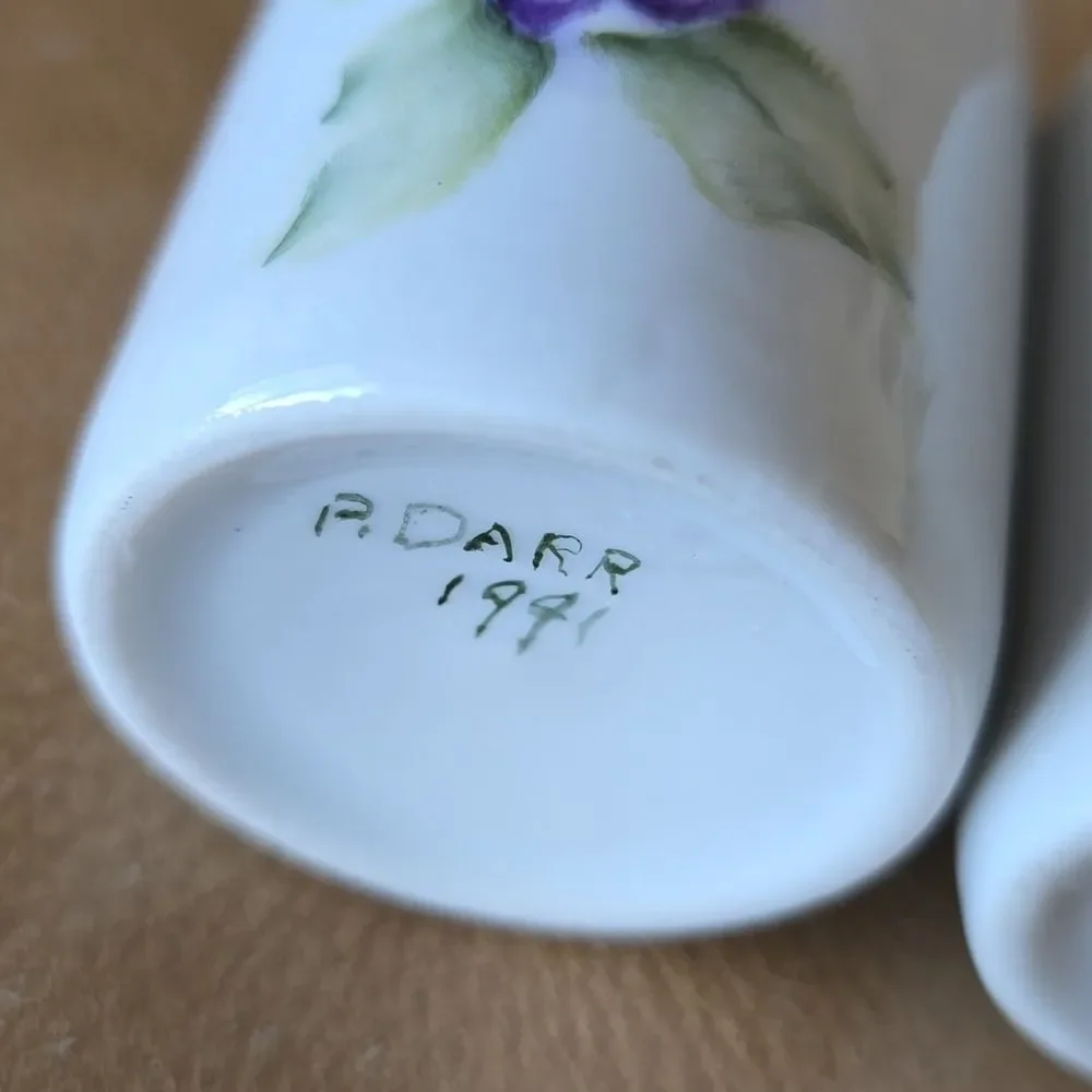 Candle Cup | SAKE cups | set of 3 handpainted & signed by P DARR 1991